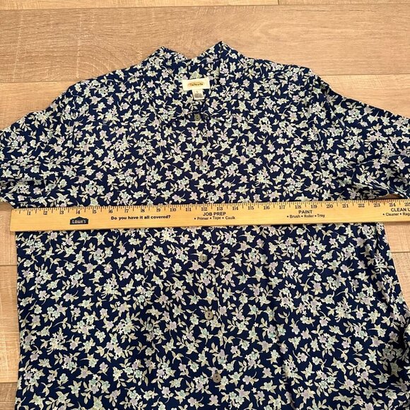 TALBOTS WOMENS LARGE BLOUSE MED SKIRT AND BLOUSE SET BLUE FLORAL - Picture 5 of 12